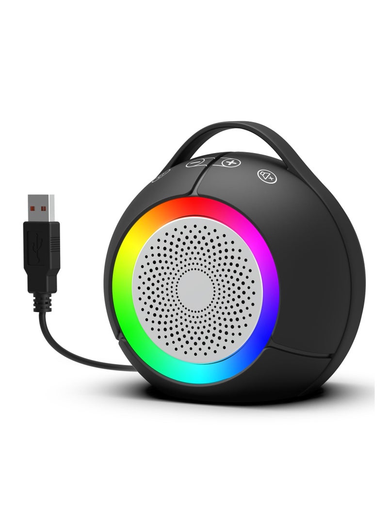 SYOSI USB Computer Speakers for Desktop, PC, Laptop, Crystal-Clear Sound, Portable Plug-N-Play Speakers with Dynamic RGB Light, Loud Volume, Rich Bass, Touch Control, Compatible with Windows/macOS/ChromeOS - Image 1