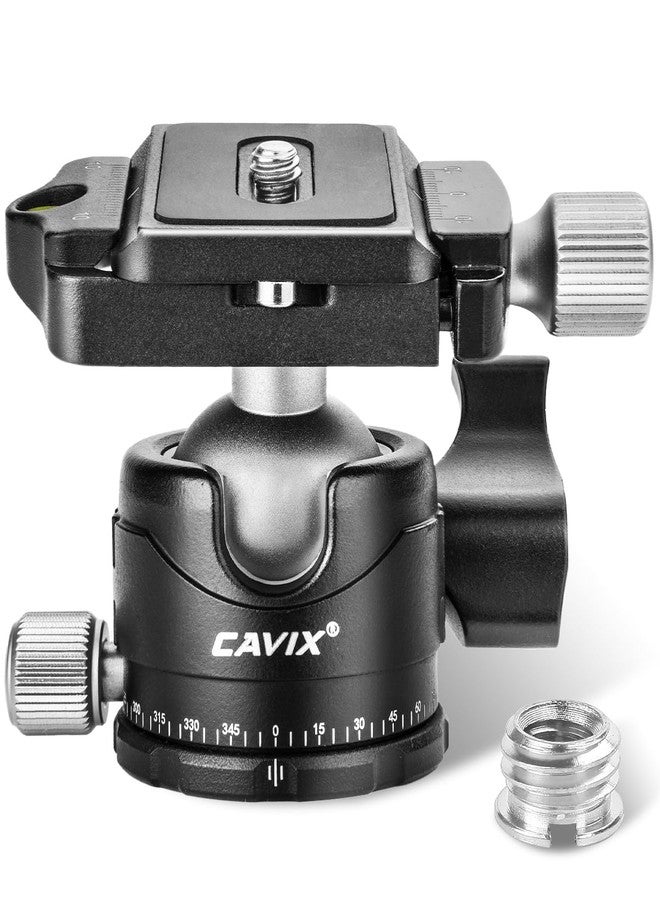 CAVIX Ball Head Mount with 1/4" Screw Arca Type Quick Release Plate 360 Degree Swivel Tripod Ball Head Loading 22lb/10kg - Image 1
