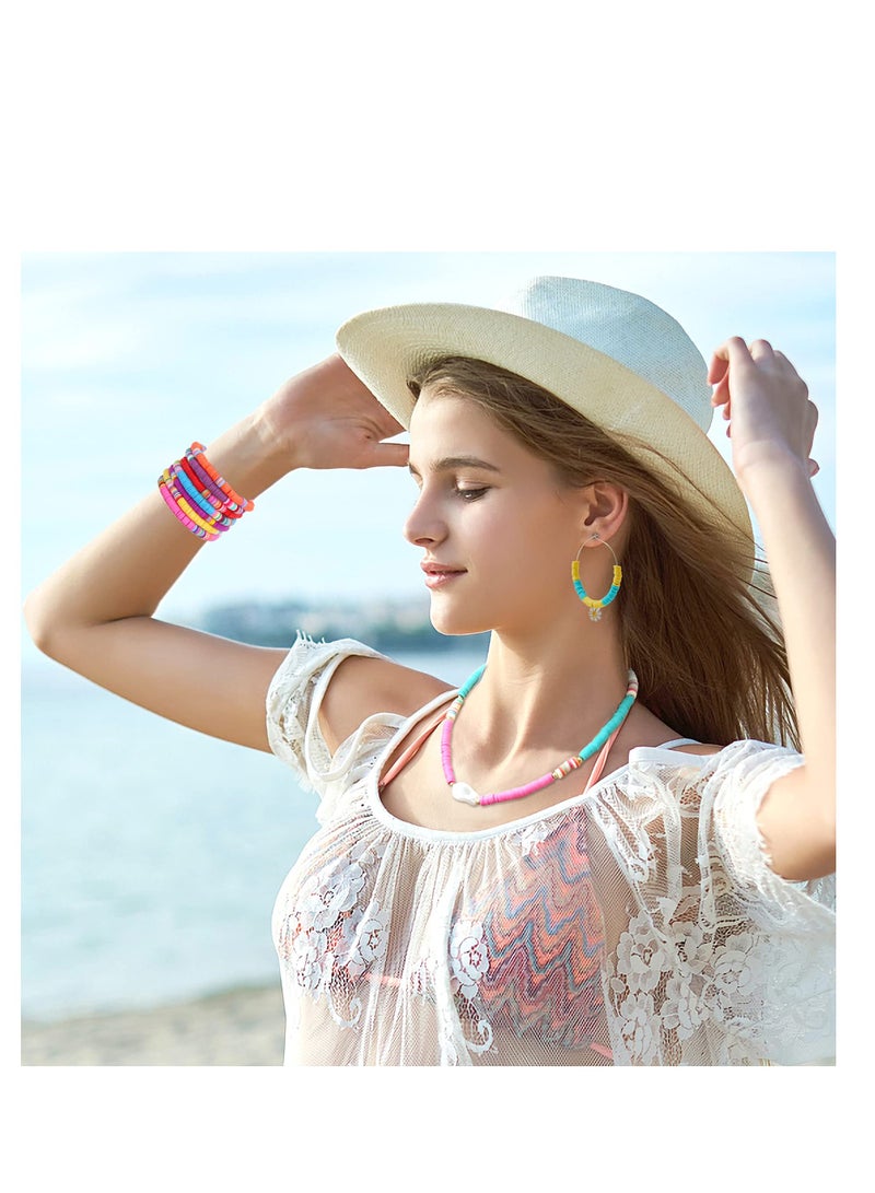 SYOSI Clay Beads, Round Handmade Heishi Beads, 2100 Pcs Polymer Flat Beads, Beads for Jewelry Making, for Necklace Jewelry Bracelet Earring Pendant and Anklet Craft Making DIY Craft Kit - Image 5