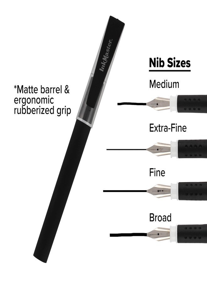 cezanne Ink Master Calligraphy Set Fountain Pens 4 Different Size Nibs and 20 Assorted Ink Cartridges Plus One Bottled Converter - Complete Easy Learning Kit for Beginners - Image 3