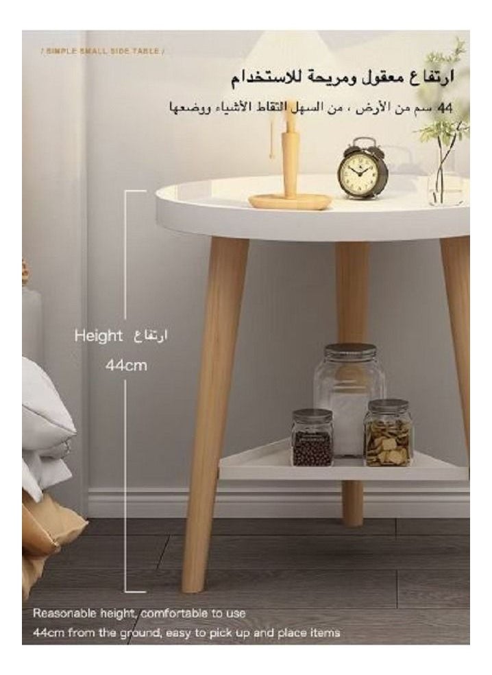 إيه جي دي - طاولة قهوة بجانب السرير بسيطة ذات سعة كبيرة تخزين مزدوجة الطبقة لطاولة نهاية المنزل - Image 1