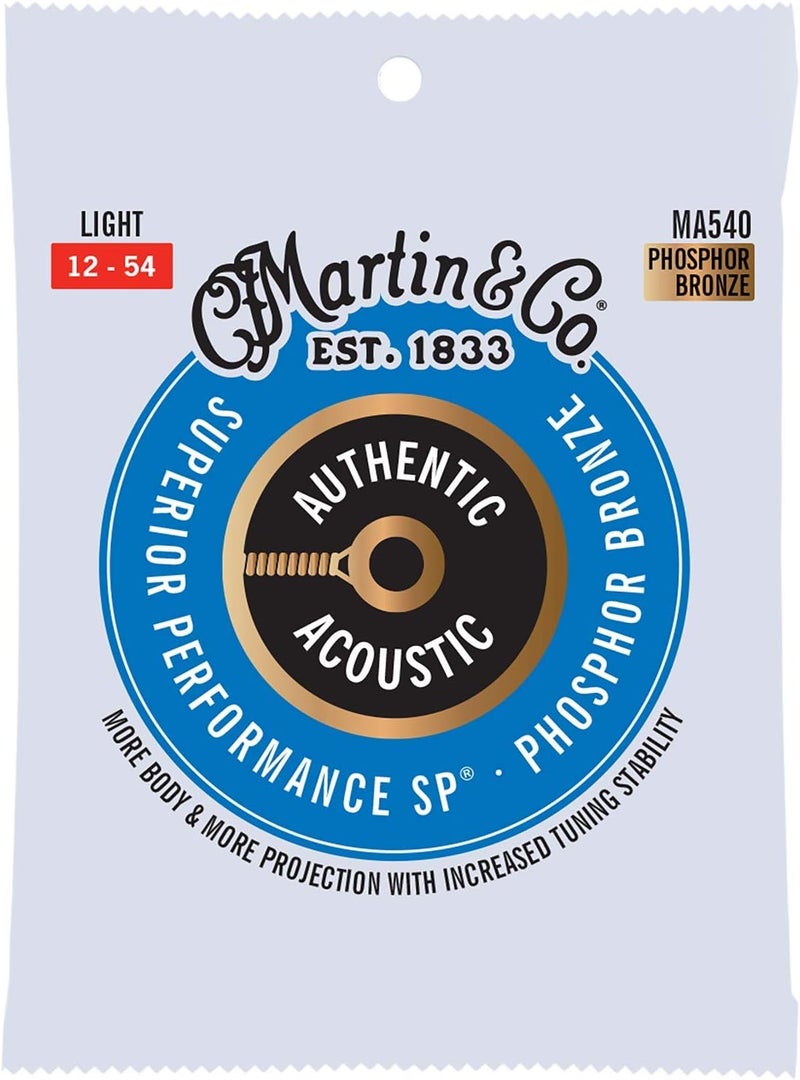 Martin MA540 Authentic Acoustic - SP - Phosphor Bronze Light(12-54) 41Y18MA540 - Image 1
