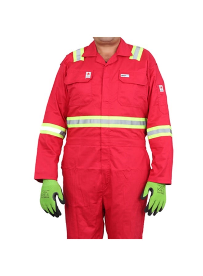 Vaultex MTA 230GSM Fire Retardant Reftlective tape cotton coverall,Red, XL - Image 2