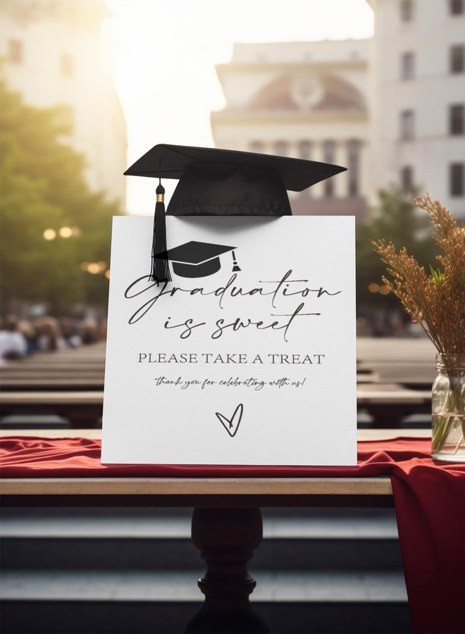 Muruseni 1 PCS Graduation Dessert Buffet Table Sign with Stand, 8 x 11 Inch, Graduation Candy Bar Table Toppers Sign for Graduation Party, Congrats Grad Party Decorations Favors Supplies-G01 - Image 3