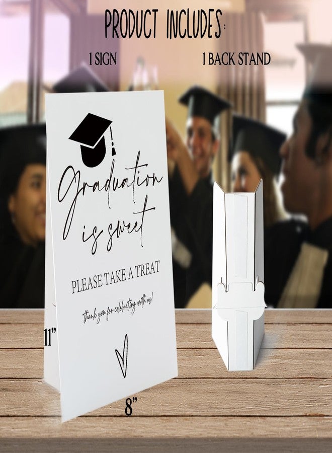 Muruseni 1 PCS Graduation Dessert Buffet Table Sign with Stand, 8 x 11 Inch, Graduation Candy Bar Table Toppers Sign for Graduation Party, Congrats Grad Party Decorations Favors Supplies-G01 - Image 4