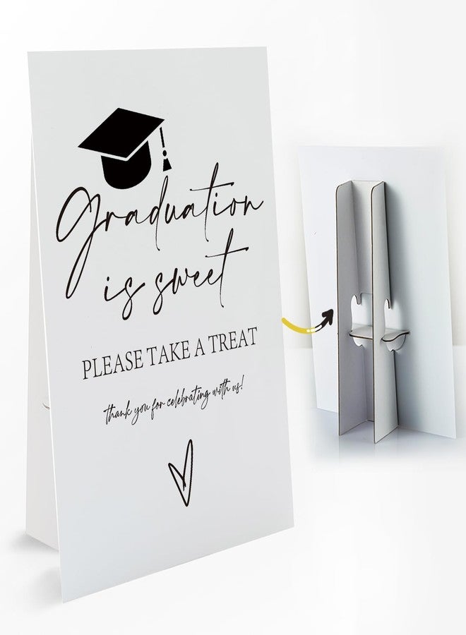 Muruseni 1 PCS Graduation Dessert Buffet Table Sign with Stand, 8 x 11 Inch, Graduation Candy Bar Table Toppers Sign for Graduation Party, Congrats Grad Party Decorations Favors Supplies-G01 - Image 2