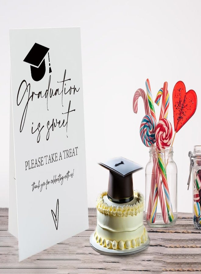 Muruseni 1 PCS Graduation Dessert Buffet Table Sign with Stand, 8 x 11 Inch, Graduation Candy Bar Table Toppers Sign for Graduation Party, Congrats Grad Party Decorations Favors Supplies-G01 - Image 5