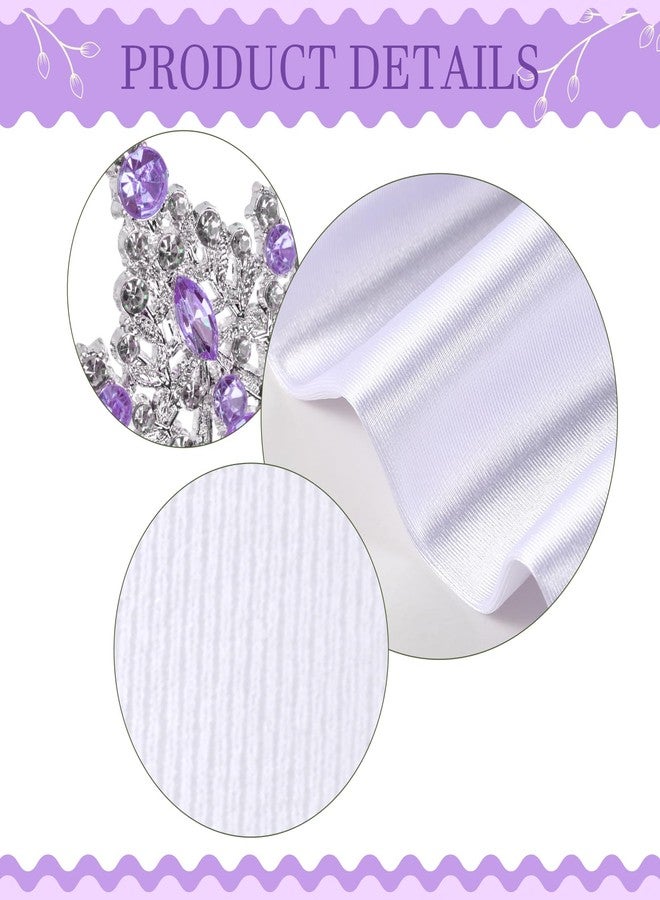 JaGely 5 Pcs Princess Fairy Costume for Women Halloween Corset Tops Skirt Headband Gloves Socks Adult Dress Role Play Party, Purple, S - Image 3