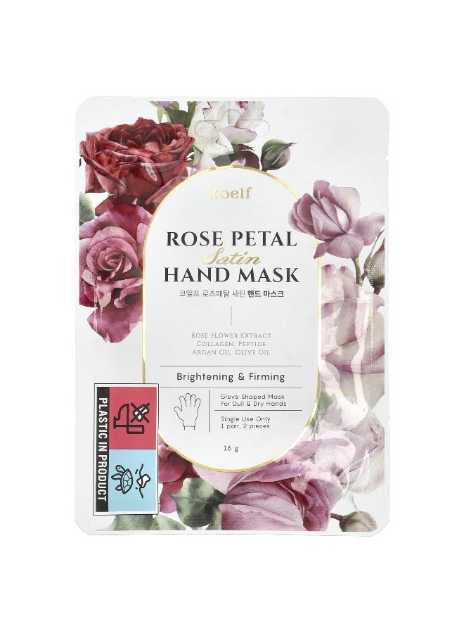 Koelf, Rose Petal Satin Hand Mask, 1 Pair, 16 g - Image 1