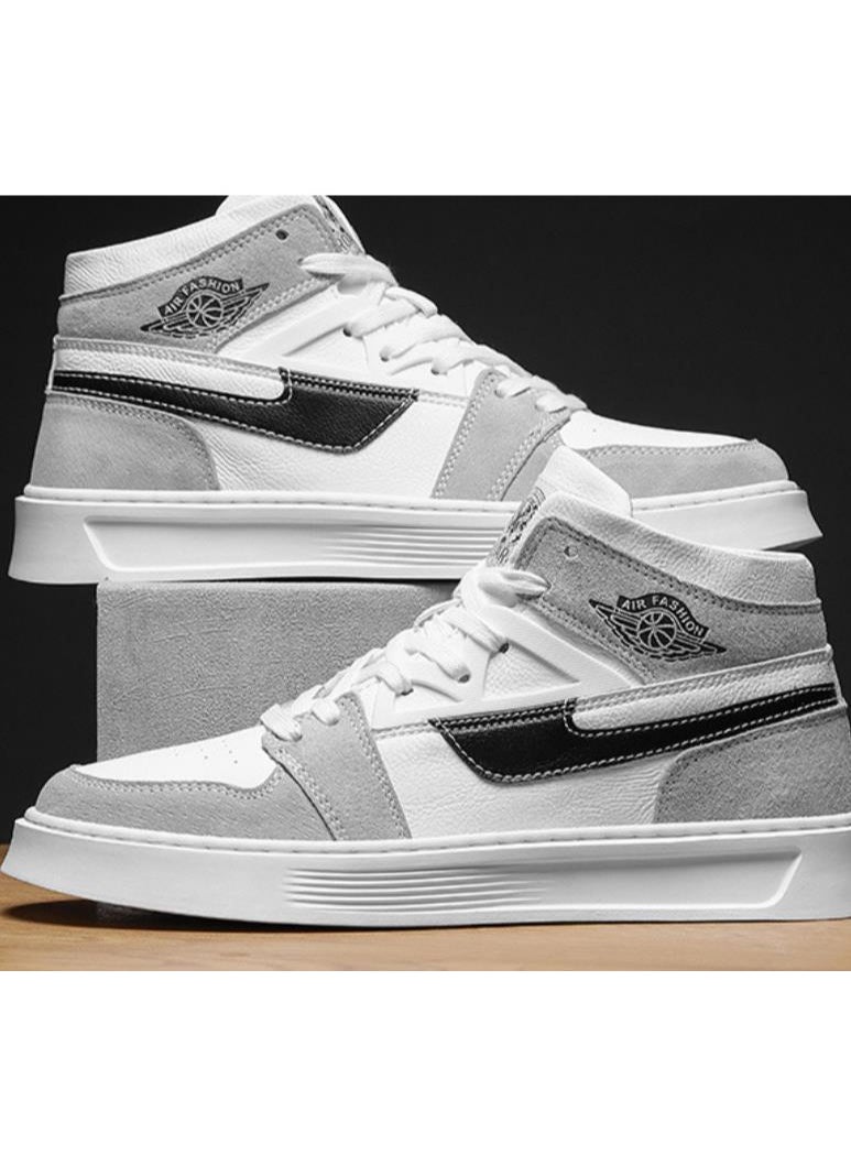 KUYING - High top board shoes for men's thick soles, high rise sports shoes, casual mid top, versatile and trendy shoes - Image 1