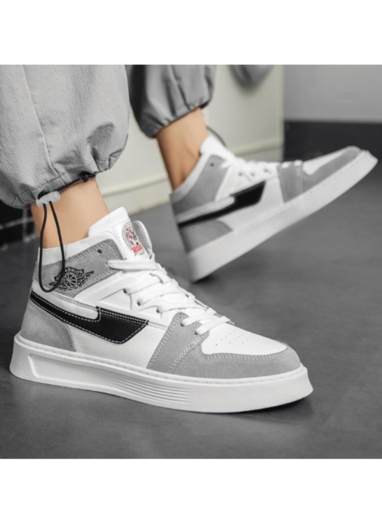 KUYING - High top board shoes for men's thick soles, high rise sports shoes, casual mid top, versatile and trendy shoes - Image 1
