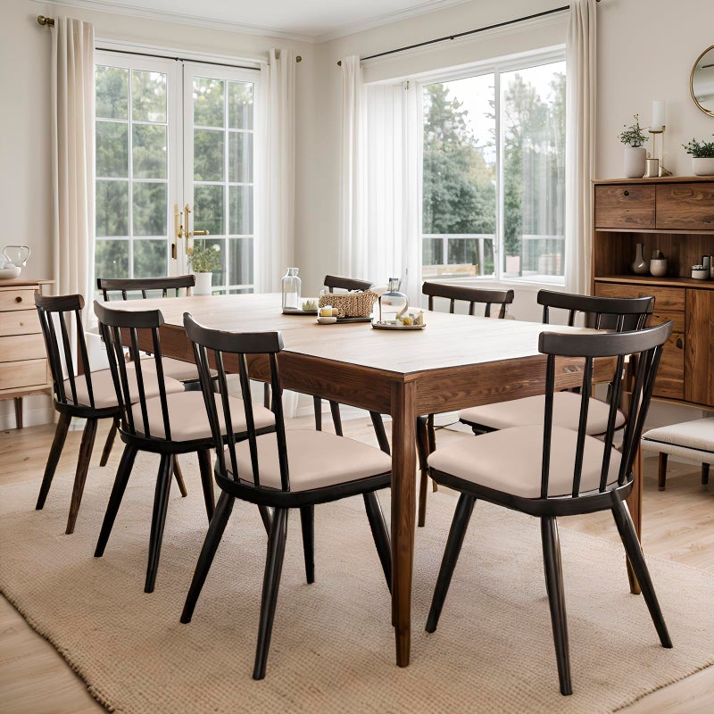 YUEANG Waterproof PU Leather Seat Covers for Dining Room Chairs Set of 6, Stretch Dining Chair Slipcovers, Kitchen Chair Seat Covers, Non-Slip & Washable (Khaki) - Image 4