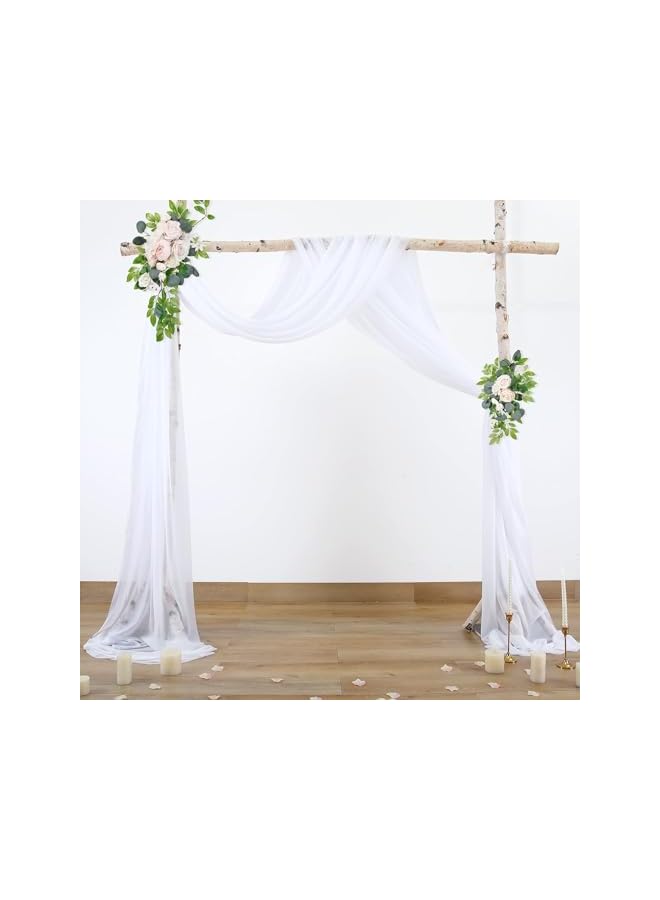 The Bros Wedding Arch Draping Fabric, 1 Panel 75 x 600CM Sheer Backdrop Curtain Tulle Fabric Drapery for Arbor Wedding Archway Ceremony Party Ceiling Decor Backdrop (White) - Image 5