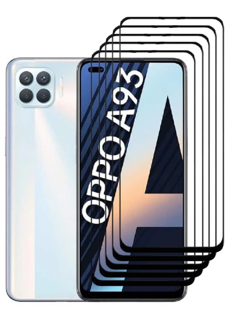 AINA 5 Pieces Tempered Glass Screen Protector 5D Designed For Oppo A93 Full Glue Edge to Edge Full Screen Coverage And Bubble Free - Image 1
