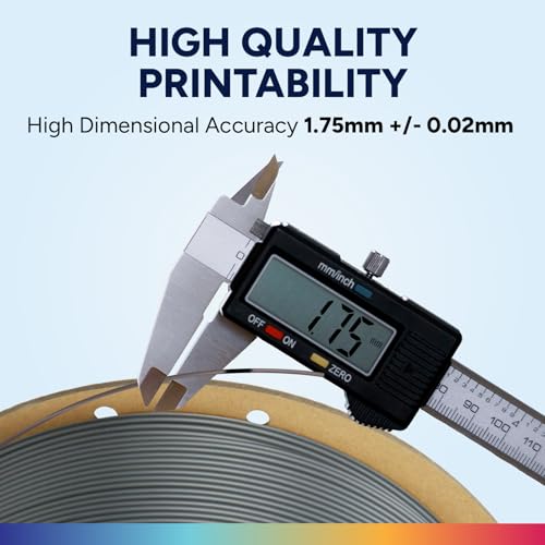 OVERTURE Easy PLA 1.75mm 3D Printer Filament, 1kg PLA Cardboard Spool (2.2lbs), Dimensional Accuracy +/- 0.02mm, Fit Most FDM Printer (Easy Space Gray) - Image 4
