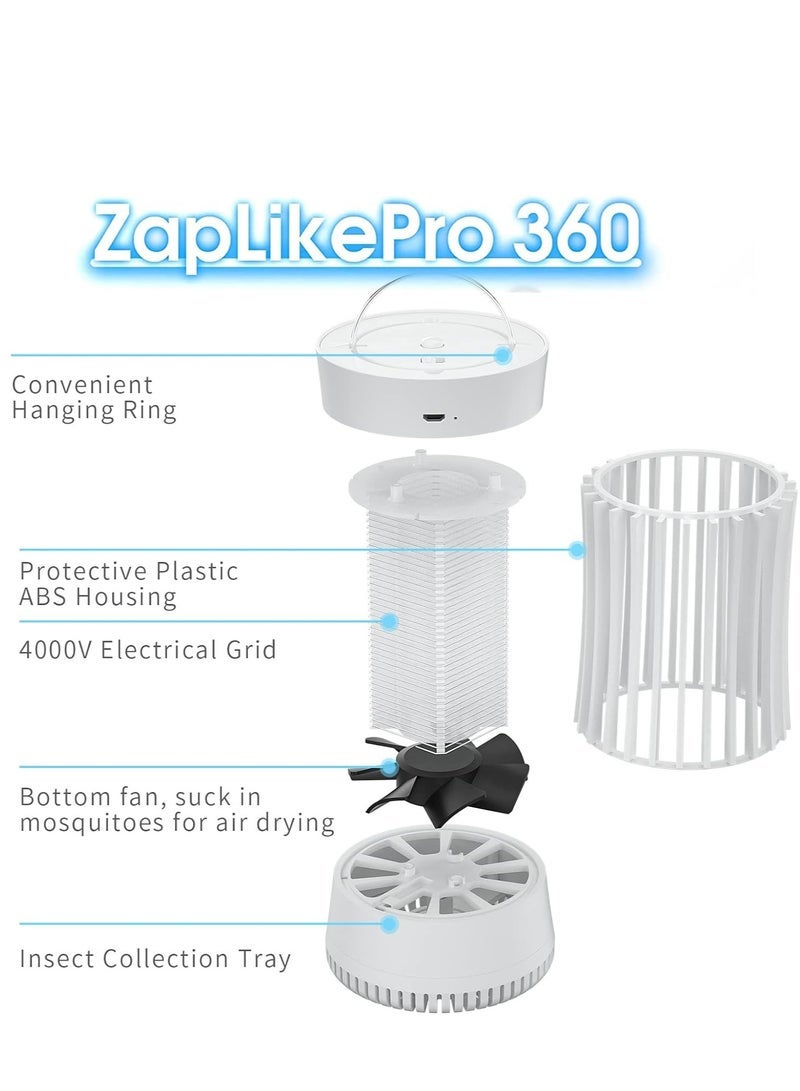 general Electric Bug Zapper Indoor/Outdoor, 1500V Moth Trap/Bug Killer/Mosquito Killer Light for Summer Trip,Outdoor Camping,Patio,Home and Garden,Trap Indoor（White） - Image 4