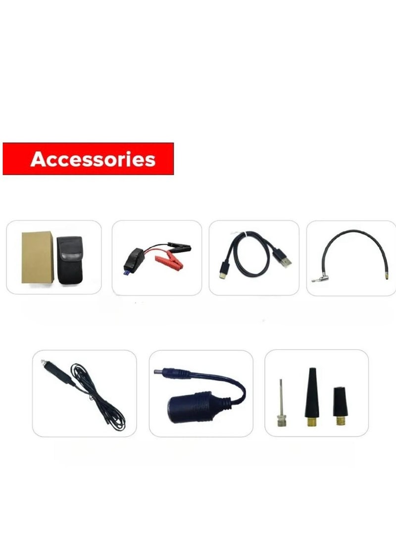 Generic Jumpstart your adventures with a  Amp Battery Booster featuring a Portable Power Station with Air Compressor USB Port and Battery Clamps.  - Image 2