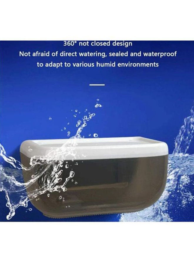 اليشمك صندوق لمناديل الحمام الورقية غير المتصلة أسود/ أبيض 23x13x13سم - Image 3