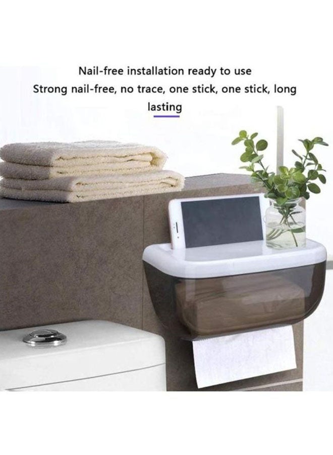 اليشمك صندوق لمناديل الحمام الورقية غير المتصلة أسود/ أبيض 23x13x13سم - Image 4