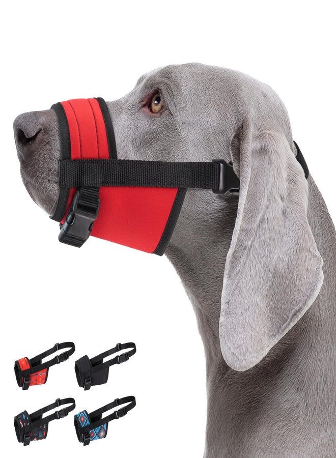 CollarDirect Dog Muzzle - Adjustable Soft Breathable Tribal Nylon Dog Mouth Guard Cover for Small, Medium and Large Dogs, Anti Chewing, Barking & Biting - 3 Tribal Patterns (Red, S) - Image 1