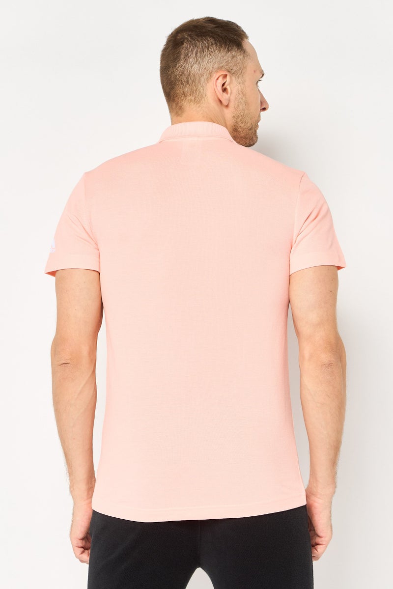 Adidas Men Sportswear Fit Short Sleeve Outdoor Polo Shirt, Pink - Image 2
