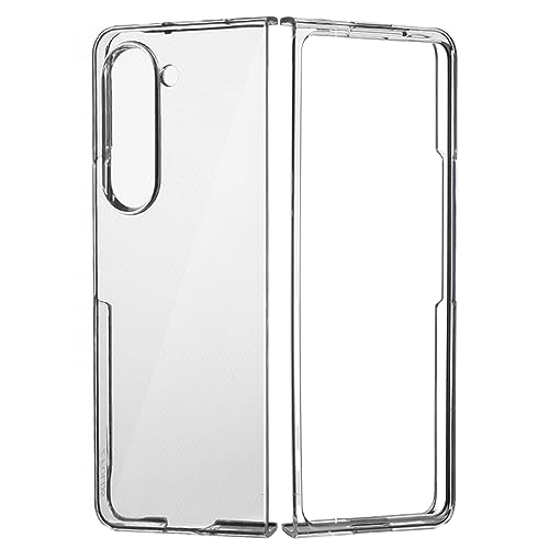 T TECLUSIVE Luxury Slim Transparent Case Cover Compatible for Galaxy Fold 5 | Shockproof Protective Hard Crystal Clear Cover with Camera Protection for Galaxy Z Fold 5 - Image 1