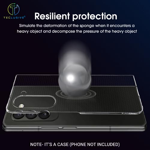 T TECLUSIVE Luxury Slim Transparent Case Cover Compatible for Galaxy Fold 5 | Shockproof Protective Hard Crystal Clear Cover with Camera Protection for Galaxy Z Fold 5 - Image 5