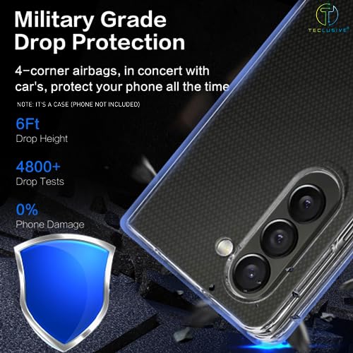 T TECLUSIVE Luxury Slim Transparent Case Cover Compatible for Galaxy Fold 5 | Shockproof Protective Hard Crystal Clear Cover with Camera Protection for Galaxy Z Fold 5 - Image 2
