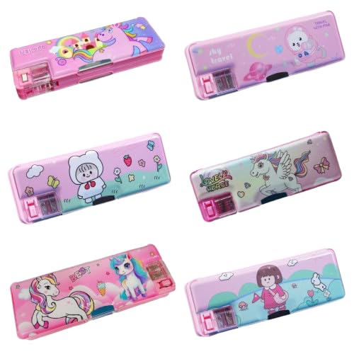 Returngifts - Pack of 6 Pencil Boxes (Girls Pack of 6) for Grils Birthday Return Gifts. Best Stationery Gift Item for Kids Party. Bulk Return Gifts idea. - Image 1