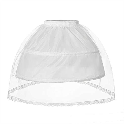 Kumeng Big Kids Teenager Girls Petticoat Slips with 2 Hoops Elastic Crinoline Underskirt Flower Girls Petticoat - Image 1