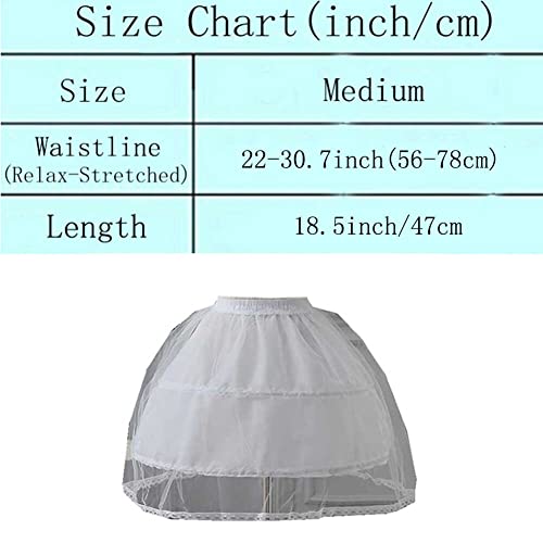 Kumeng Big Kids Teenager Girls Petticoat Slips with 2 Hoops Elastic Crinoline Underskirt Flower Girls Petticoat - Image 2