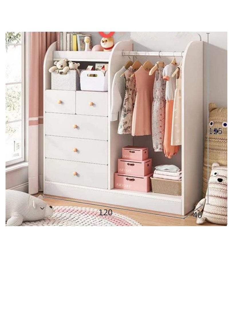 جولدن خزائن وخزانات ملابس للأطفال، تخزين ملابس الأطفال، خزانة ملابس مفتوحة معلقة، خزانة ملابس للأطفال، خزانة ملابس للأطفال، رف ملابس للأطفال الصغار، منظم، رف ملابس للبنات، خزانة ملابس للأطفال، غرفة نوم (أبيض) - Image 1