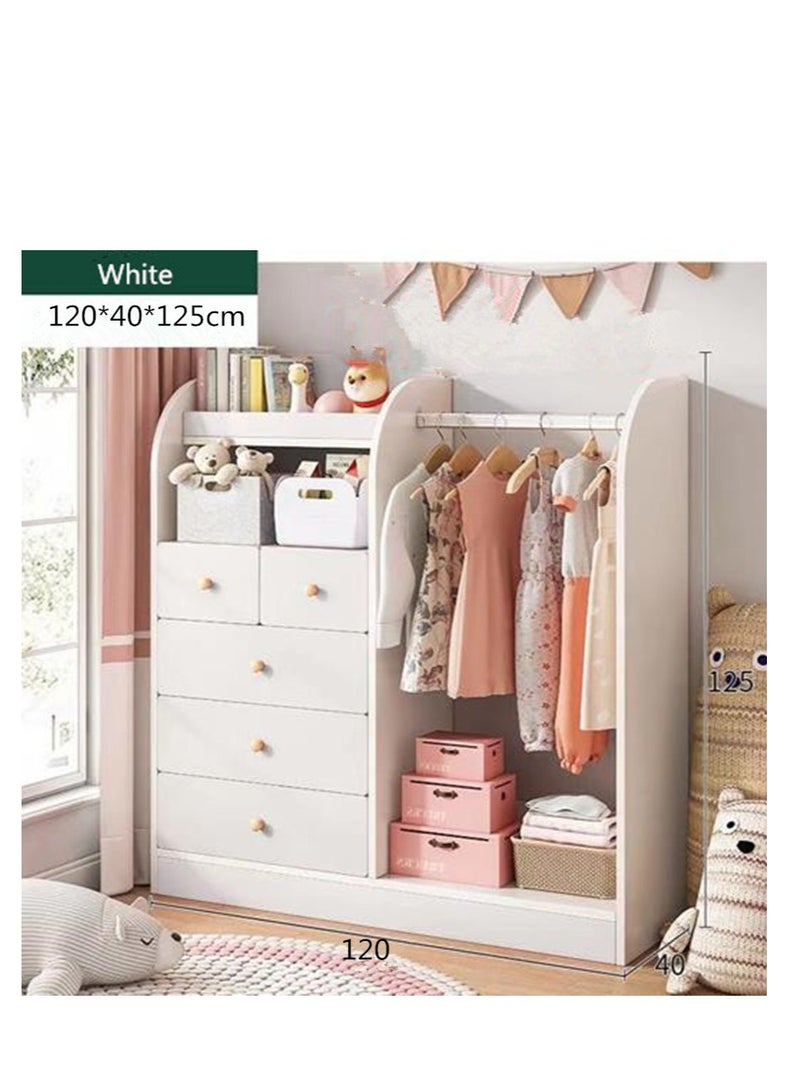 جولدن خزائن وخزانات ملابس للأطفال، تخزين ملابس الأطفال، خزانة ملابس مفتوحة معلقة، خزانة ملابس للأطفال، خزانة ملابس للأطفال، رف ملابس للأطفال الصغار، منظم، رف ملابس للبنات، خزانة ملابس للأطفال، غرفة نوم (أبيض) - Image 2