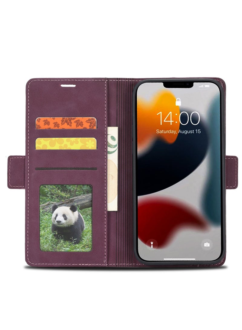 Suteni Flip Cover Leather Protective Hidden Card Slots Phone Case for iPhone - Image 4