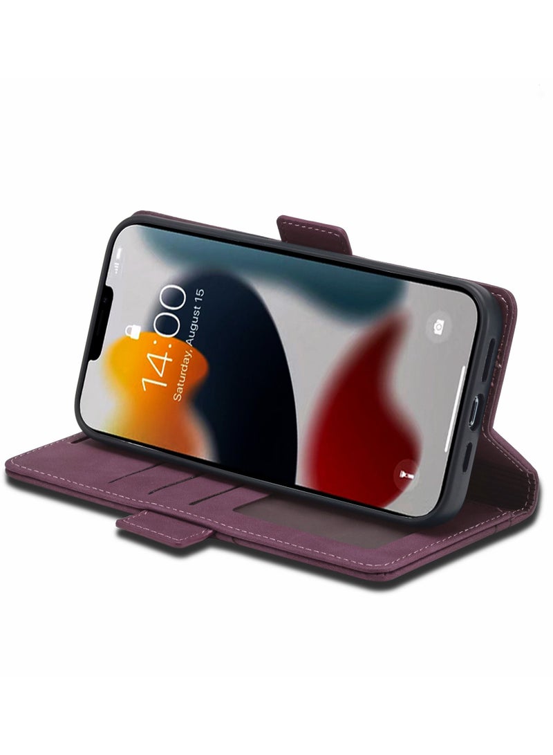 Suteni Flip Cover Leather Protective Hidden Card Slots Phone Case for iPhone - Image 3