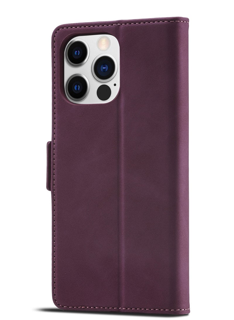 Suteni Flip Cover Leather Protective Hidden Card Slots Phone Case for iPhone - Image 1