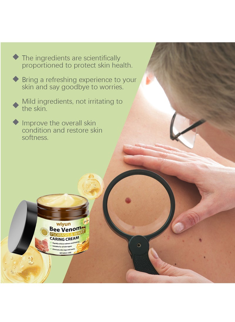 Jaysuing - Bee Venom Mole and Wart Care Cream Reduce skin Moles and Warts Clean Repair Smooth skin care cream - Image 1
