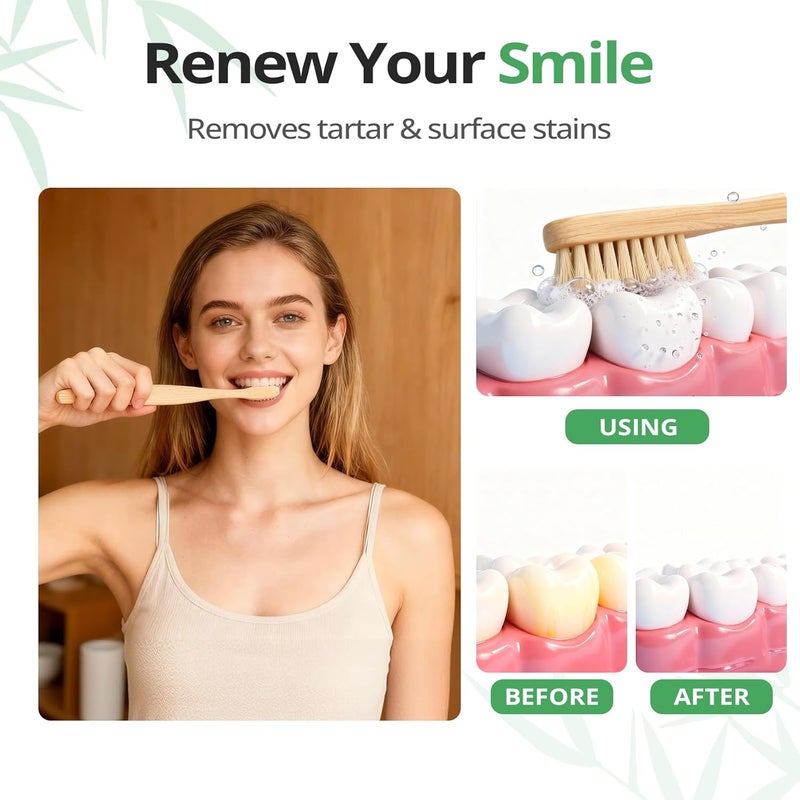 genkent Bamboo Toothbrushes 12 Pack Natural Toothbrushes BPA Free Soft Bristles Toothbrush Eco Friendly Charcoal Toothbrush for Travel - Image 3