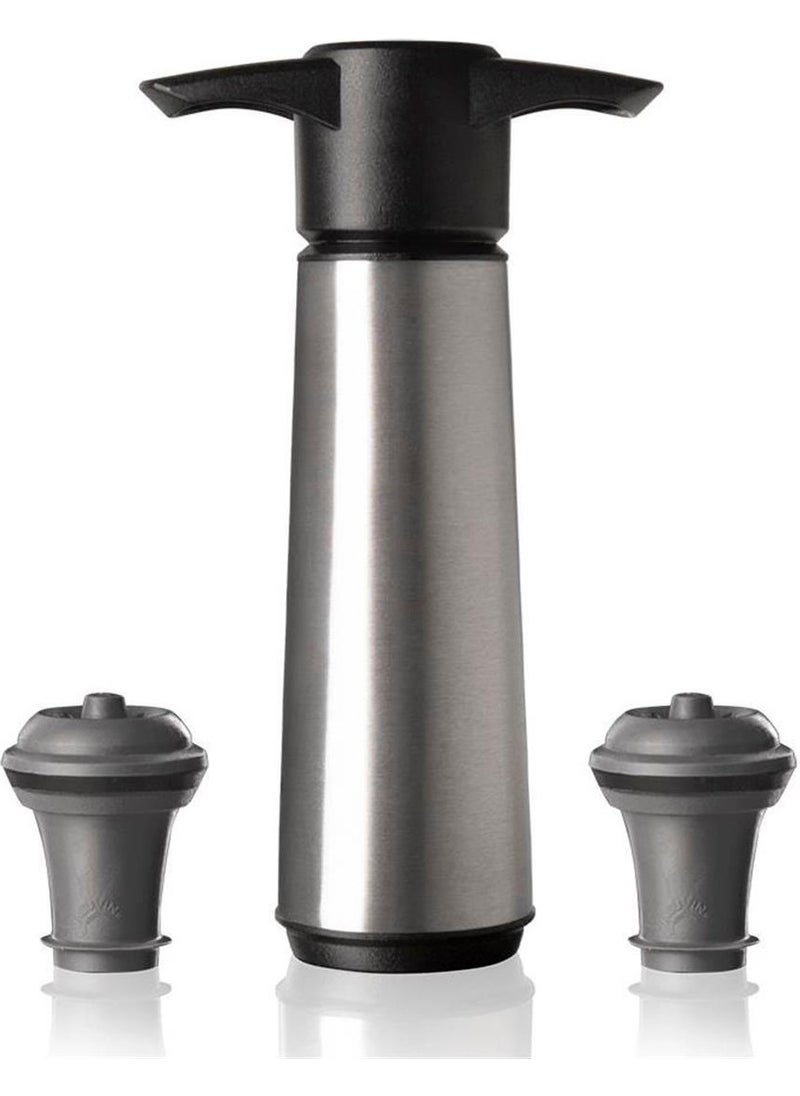 Vacu Vin - Wine Vacuum Set Stainless Steel (1 Pump 2 Stoppers) Boxed - Image 1