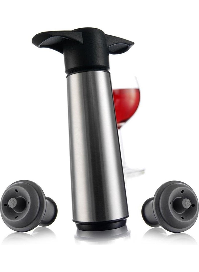 Vacu Vin - Wine Vacuum Set Stainless Steel (1 Pump 2 Stoppers) Boxed - Image 1