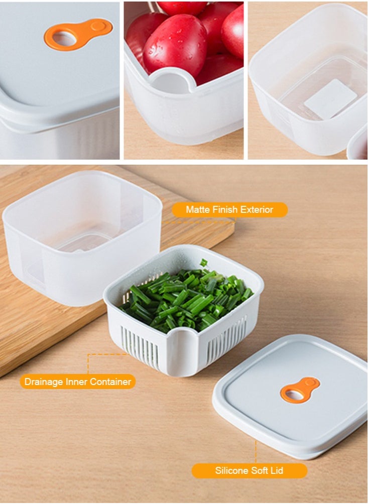 Perfii Fridge Organizer, 3 Pack Refrigerator Bins with Lids, BPA-Free Produce Containers for Clear Food, Drinks, and Vegetable Storage  - Image 2