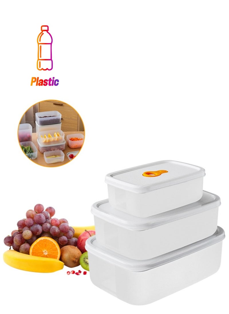 Perfii Fridge Organizer, 3 Pack Refrigerator Bins with Lids, BPA-Free Produce Containers for Clear Food, Drinks, and Vegetable Storage  - Image 1