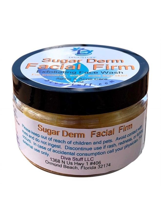 Diva Stuff - New! Sugar Derm Facial Firm,All Natural Face Scrub & Cleanser, 4 oz, Diva Stuff - Image 1