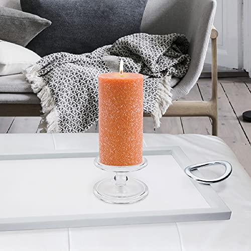 Root Candles Unscented Pillar Candles Beeswax Enhanced Textured Timberline™ Pillar Candle, 3 x 6-Inch, Rust - Image 3