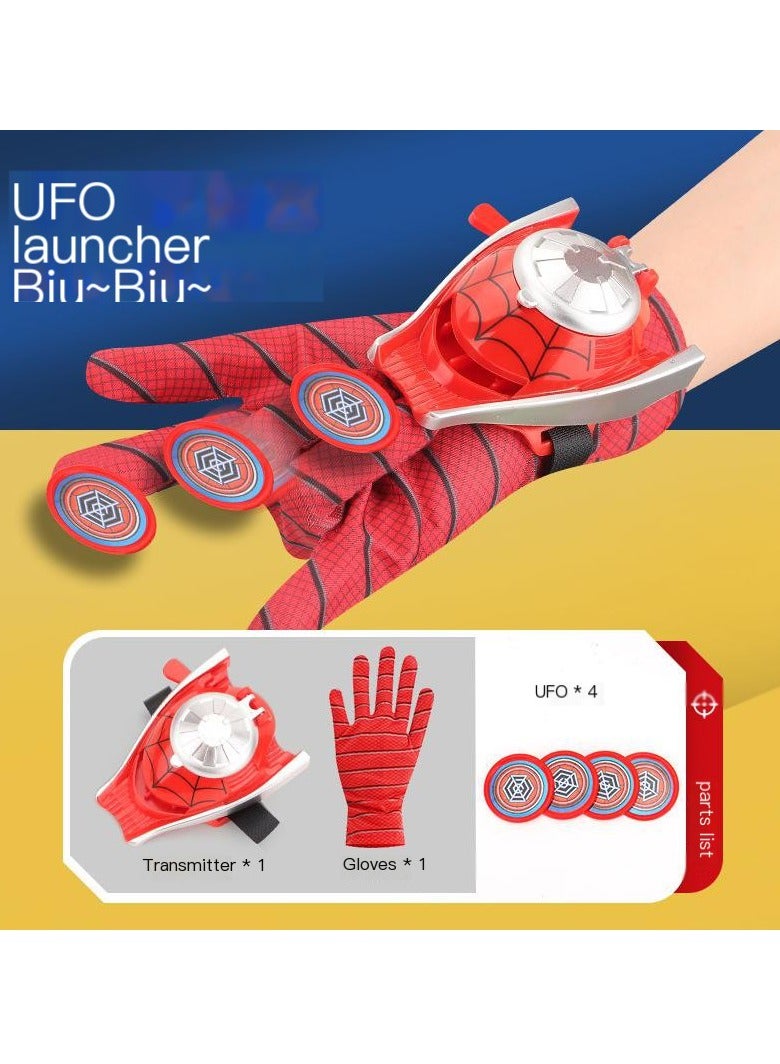 TENDERFEET Soft Fabric Spiderman Gloves With Disc Launcher 