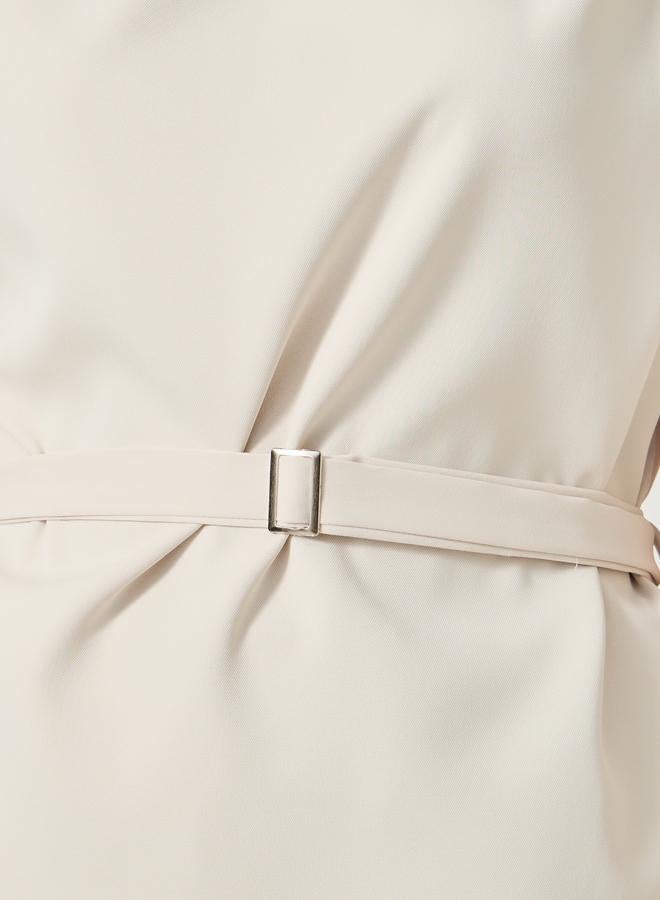 Styli Styli Asymmetric Neck Short Sleeves Belted Top - Image 4