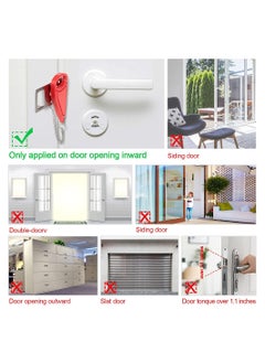 KASTWAVE 2 Pieces Portable Door Lock Travel Door Locker Latch Traveling Extra Locks  - Image 5