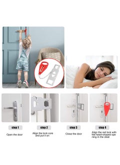 KASTWAVE 2 Pieces Portable Door Lock Travel Door Locker Latch Traveling Extra Locks  - Image 2