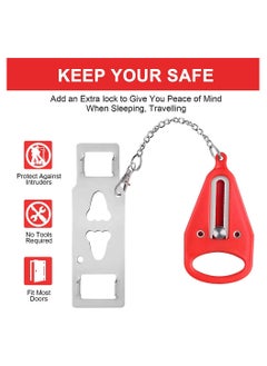 KASTWAVE 2 Pieces Portable Door Lock Travel Door Locker Latch Traveling Extra Locks  - Image 3