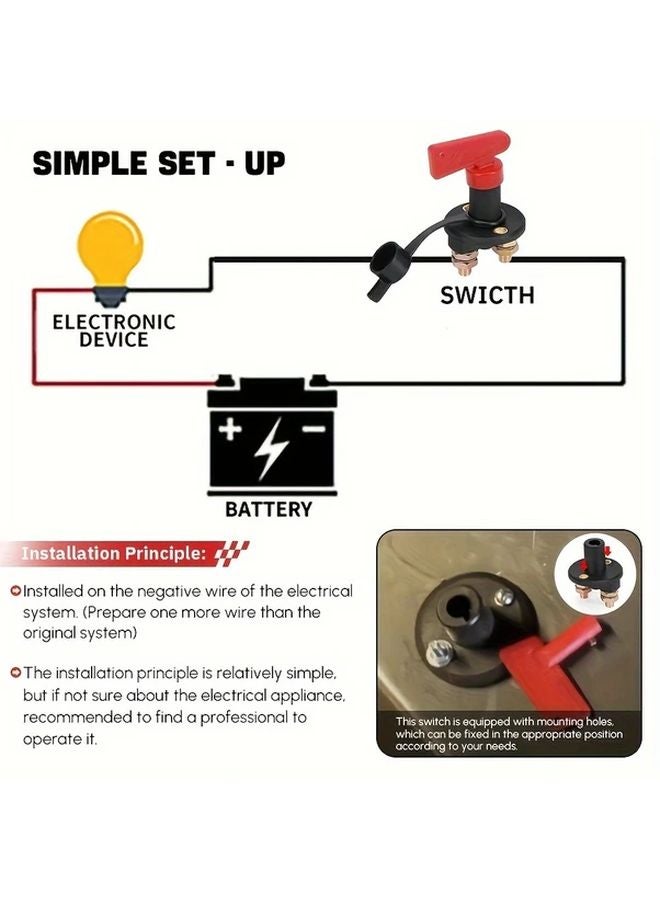 مفتاح فصل بطارية اتصال نحاسي، قاطع دائرة 36 فولت، مفتاح رئيسي، قطعة واحدة - Image 4